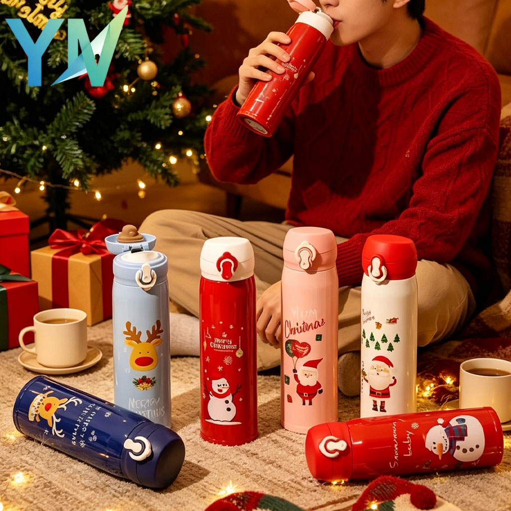 Home Office Hours - 1-5PCS 500ml Christmas Insulated Mug Stainless
