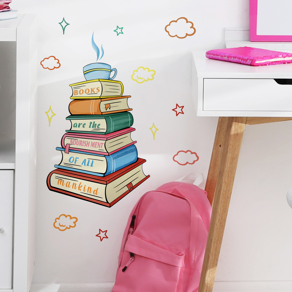 Home Office Library - Never Stop Reading Wall Decals Library