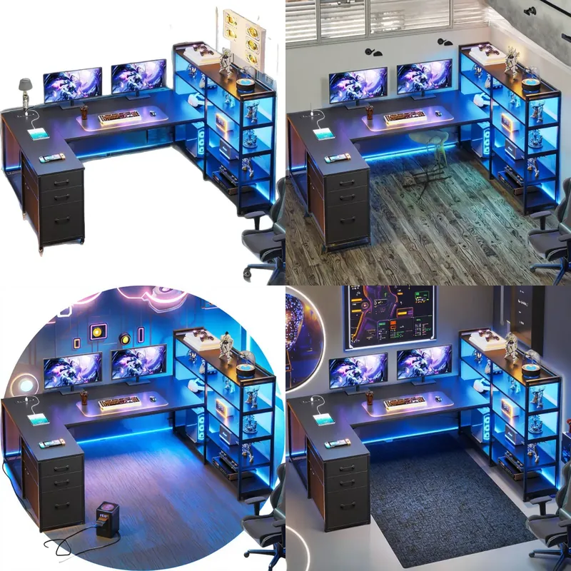 Home Office L Shaped Desk - L Shaped Gaming Desk Double Sided