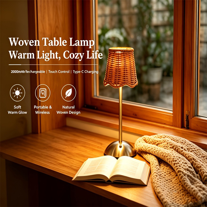 Bohemian Woven Rattan Art Tabl - Home Office Lamp review and price