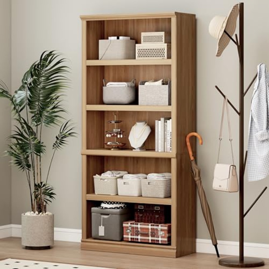 70 in Tall White Oak Bookcase  - Home Office Library review and price