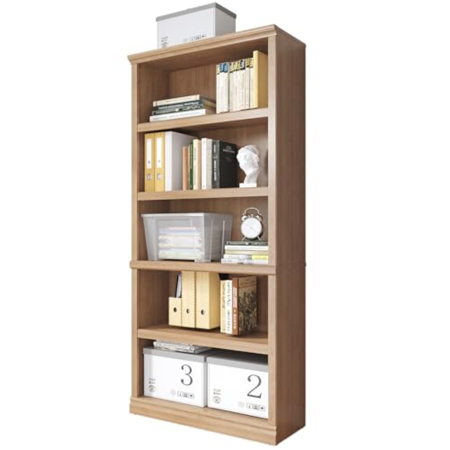 70 in Tall White Oak Bookcase  - Home Office Library review and price