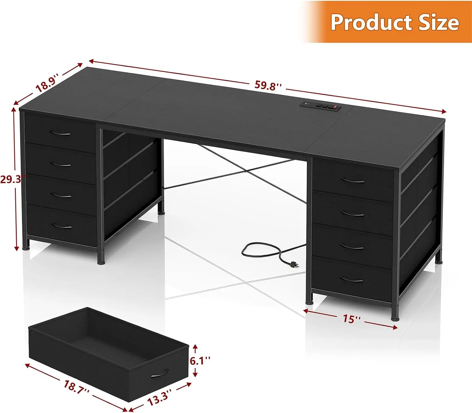 60 Inch Computer Desk with 8 D - Home Office L Shaped Desk review and price