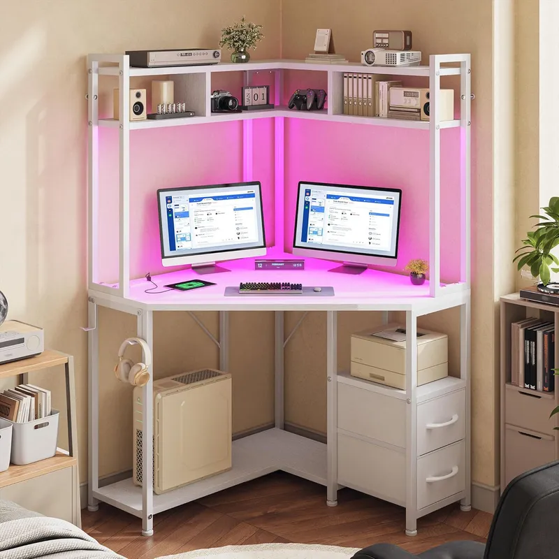L Shaped Corner Desk with Draw - Home Office L Shaped Desk review and price