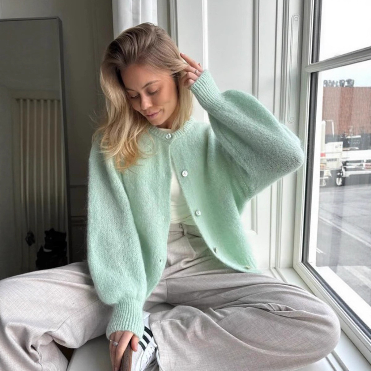 Sweet Macaron Wool Cardigan Sw - Home Office England review and price