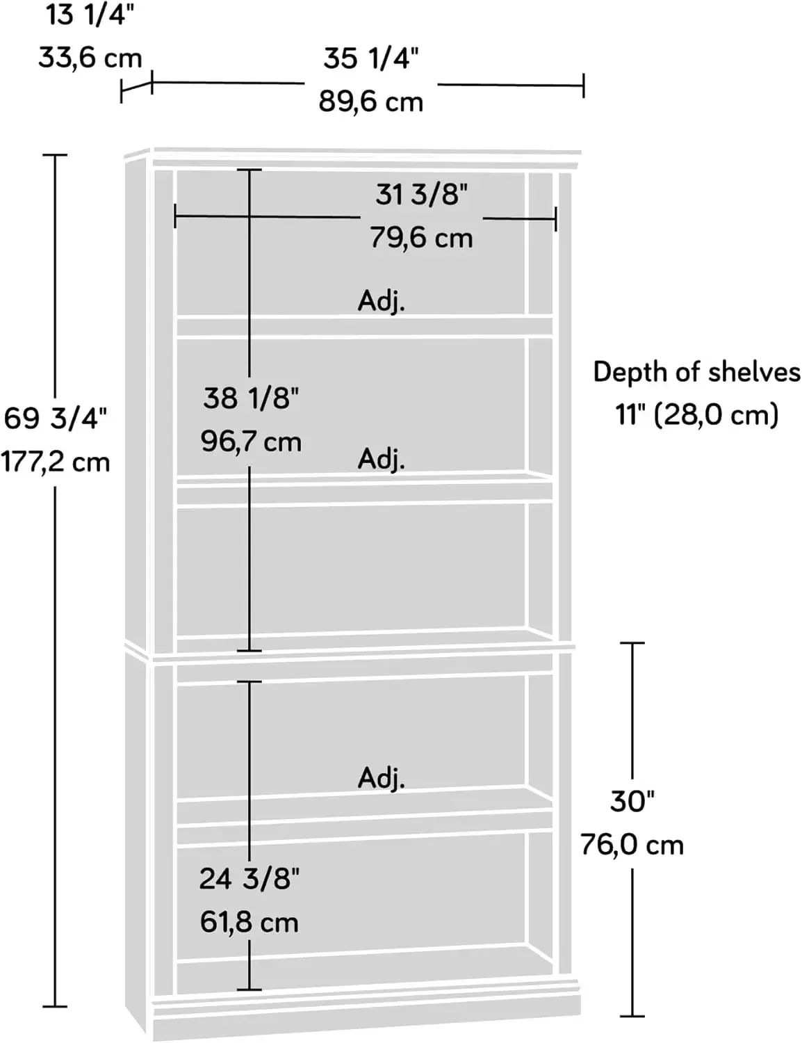 5 Tier Book Shelf Wooden Bookc - Home Office Library review and price