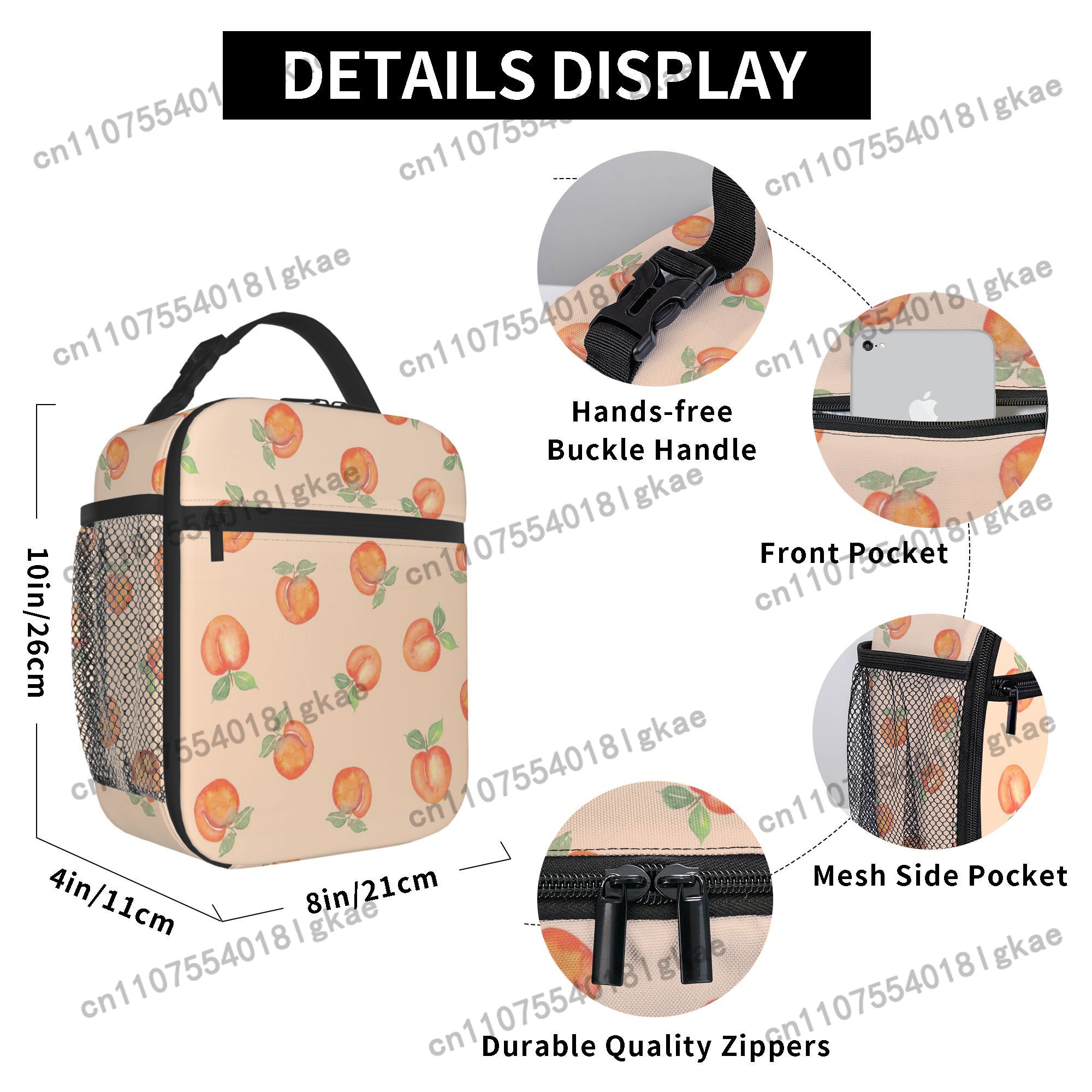 1pc Peach Pattern Insulated Th - Home Office Contact review and price