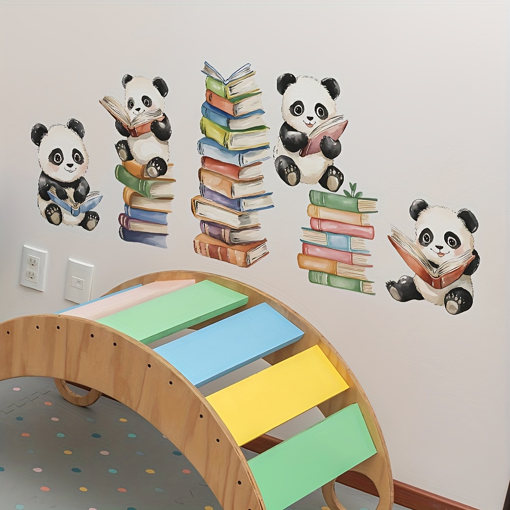 Cartoon Panda Read Book Wall S - Home Office Library review and price