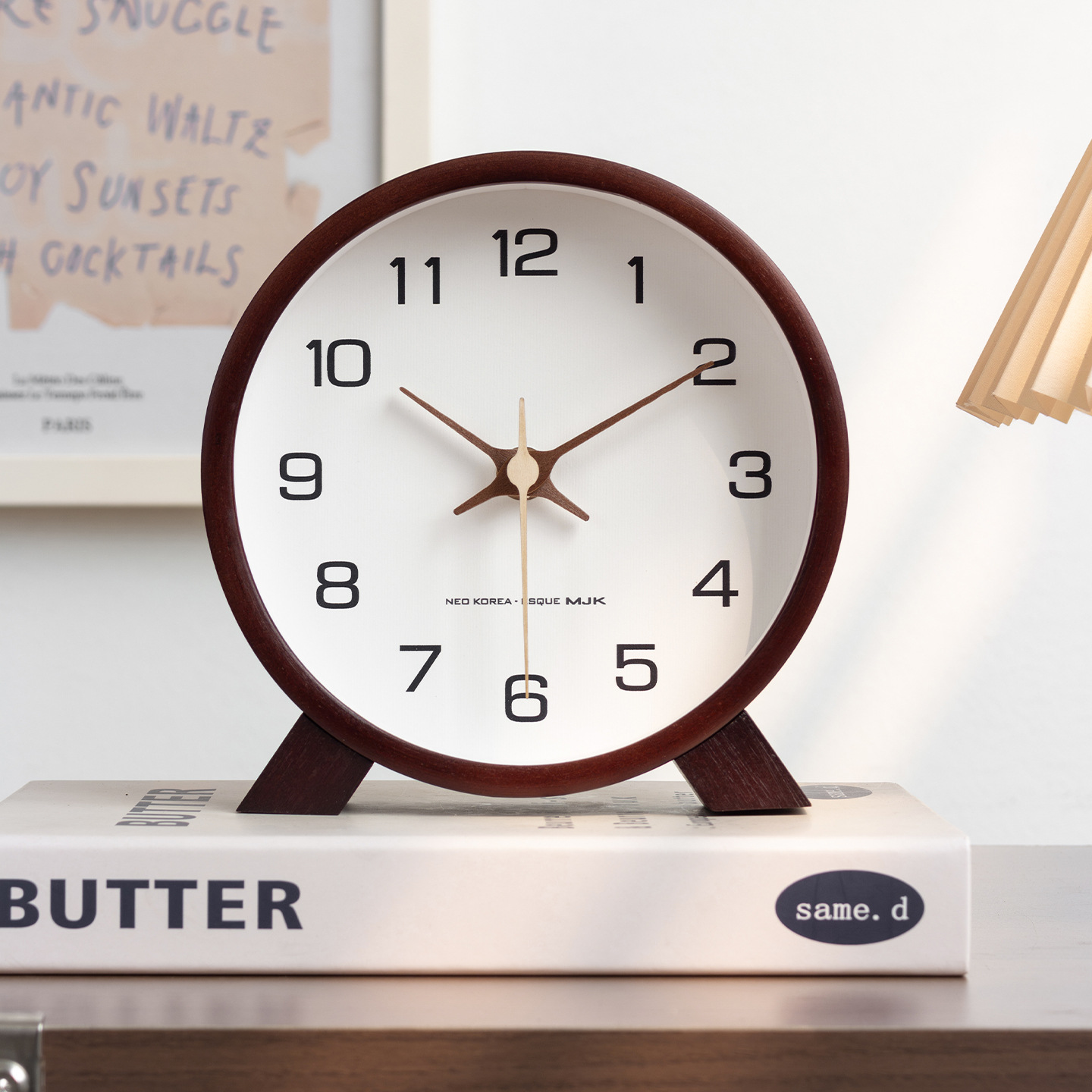 Solid Wood Shelf Clock Silent  - Home Office Hours review and price